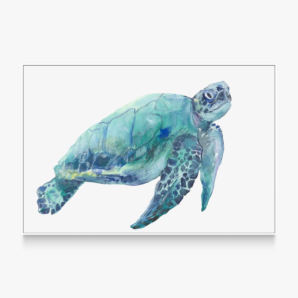 Blue Great Sea Turtle, Style A-by-Jacob Q-wall-art-print-canvas-poster-framed-Gioia