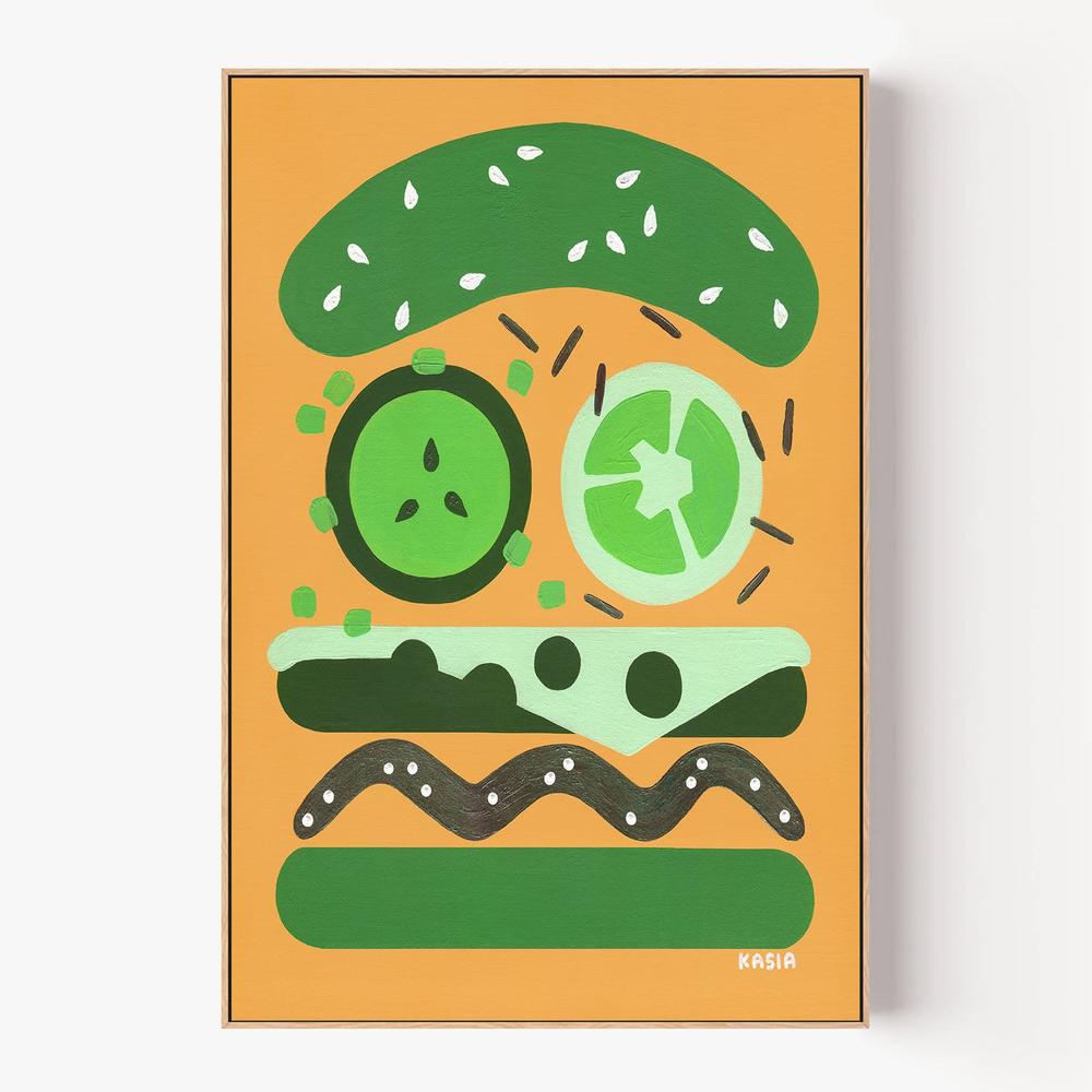 Burger for Oscar-by-Kasia Amanda-wall-art-print-canvas-poster-framed-Gioia