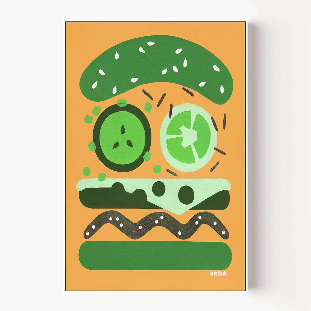 Burger for Oscar-by-Kasia Amanda-wall-art-print-canvas-poster-framed-Gioia