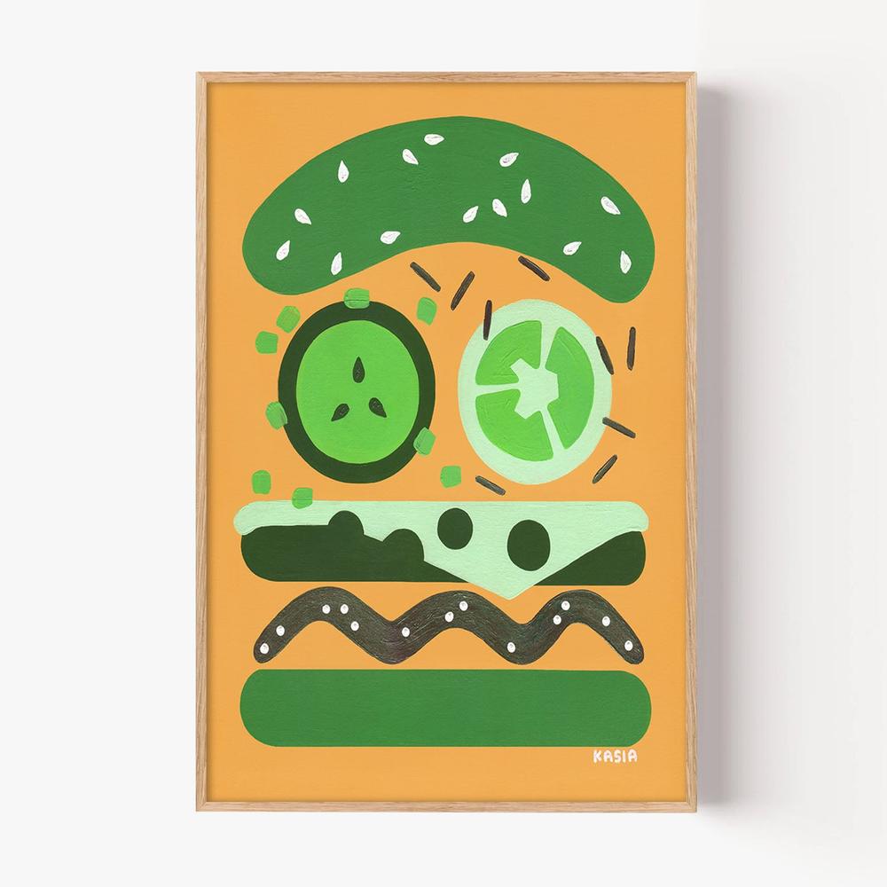 Burger for Oscar-by-Kasia Amanda-wall-art-print-canvas-poster-framed-Gioia