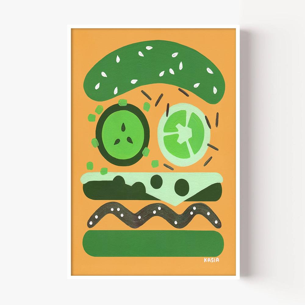Burger for Oscar-by-Kasia Amanda-wall-art-print-canvas-poster-framed-Gioia