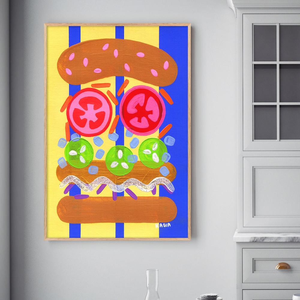Burger Said What Now-by-Kasia Amanda-wall-art-print-canvas-poster-framed-Gioia