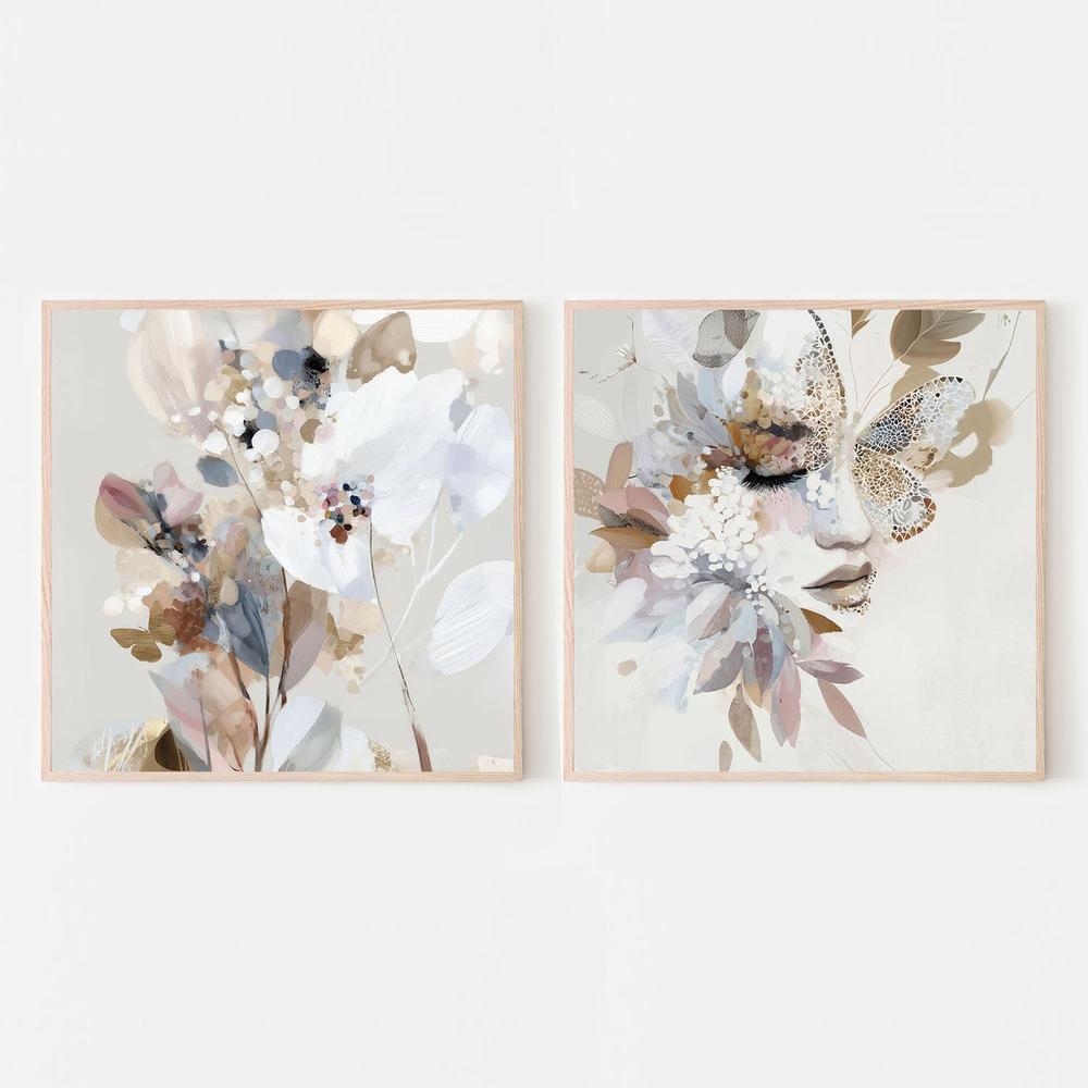 Butterfly Dust & Butterfly Dust, Abstract Pair, Set Of 2-by-Bella Eve-wall-art-print-canvas-poster-framed-Gioia