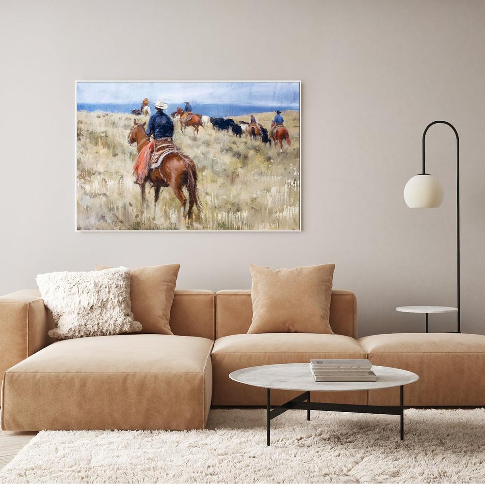 Cattle Drive-by-Nina Blue-wall-art-print-canvas-poster-framed-Gioia