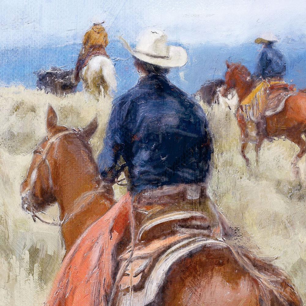 Cattle Drive-by-Nina Blue-wall-art-print-canvas-poster-framed-Gioia