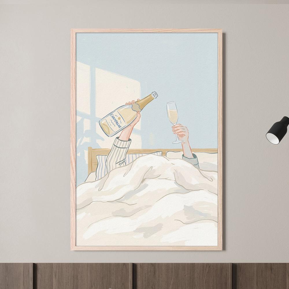 wall-art-print-canvas-poster-framed-Champagne Morning in Bed-7