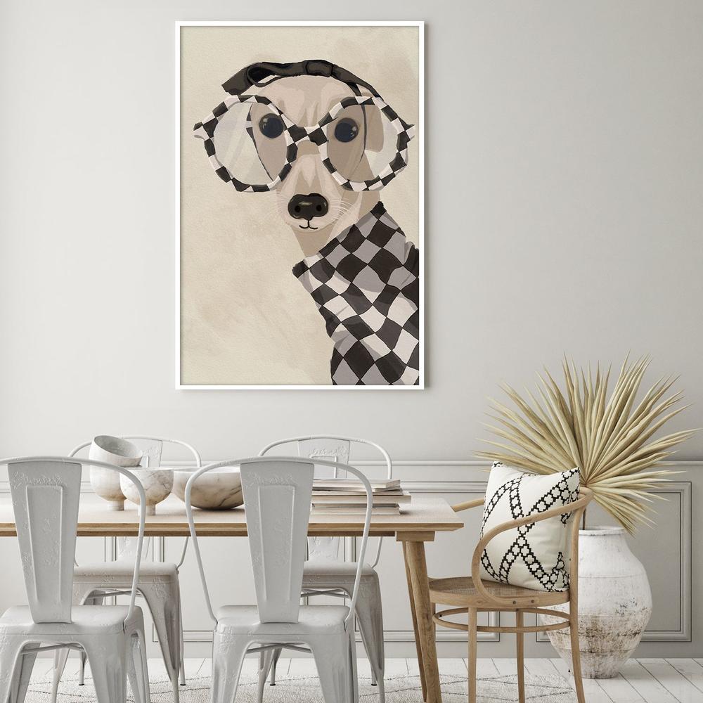 Chic Greyhound In Glasses-by-Lisa Solomoniuk-wall-art-print-canvas-poster-framed-Gioia