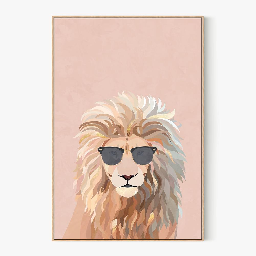 Chic Lion In Sunglasses-by-Sarah Manovski-wall-art-print-canvas-poster-framed-Gioia