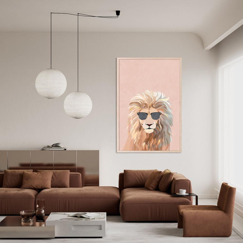 Chic Lion In Sunglasses-by-Sarah Manovski-wall-art-print-canvas-poster-framed-Gioia
