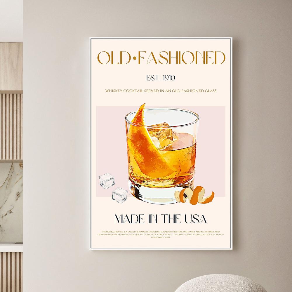 Classic Old Fashioned Cocktail-by-Nazma Khokhar-wall-art-print-canvas-poster-framed-Gioia
