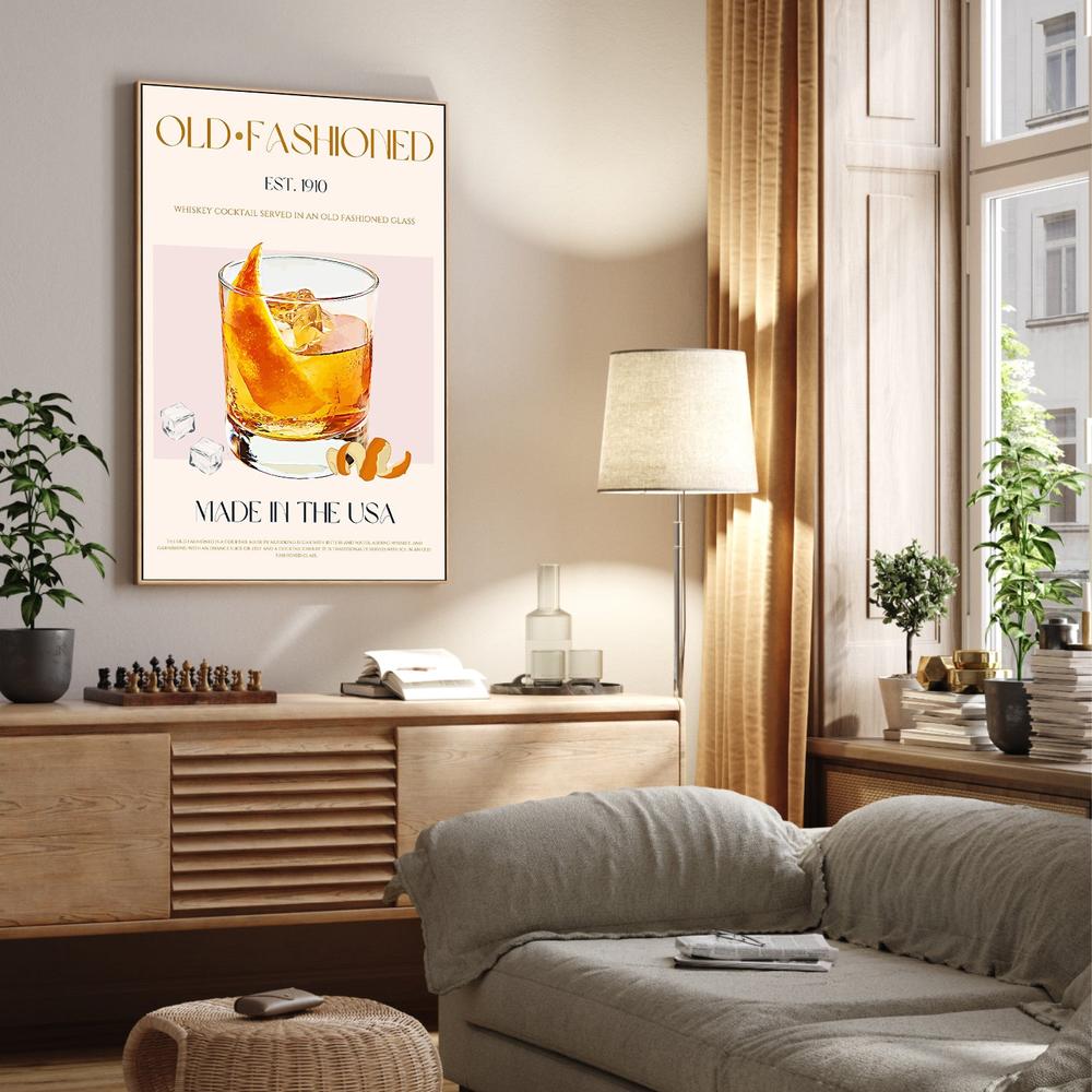 Classic Old Fashioned Cocktail-by-Nazma Khokhar-wall-art-print-canvas-poster-framed-Gioia