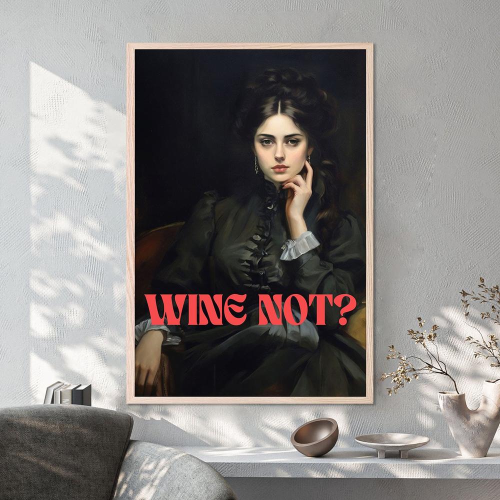 Classic Wine Not Lady-by-The Art Concept-wall-art-print-canvas-poster-framed-Gioia