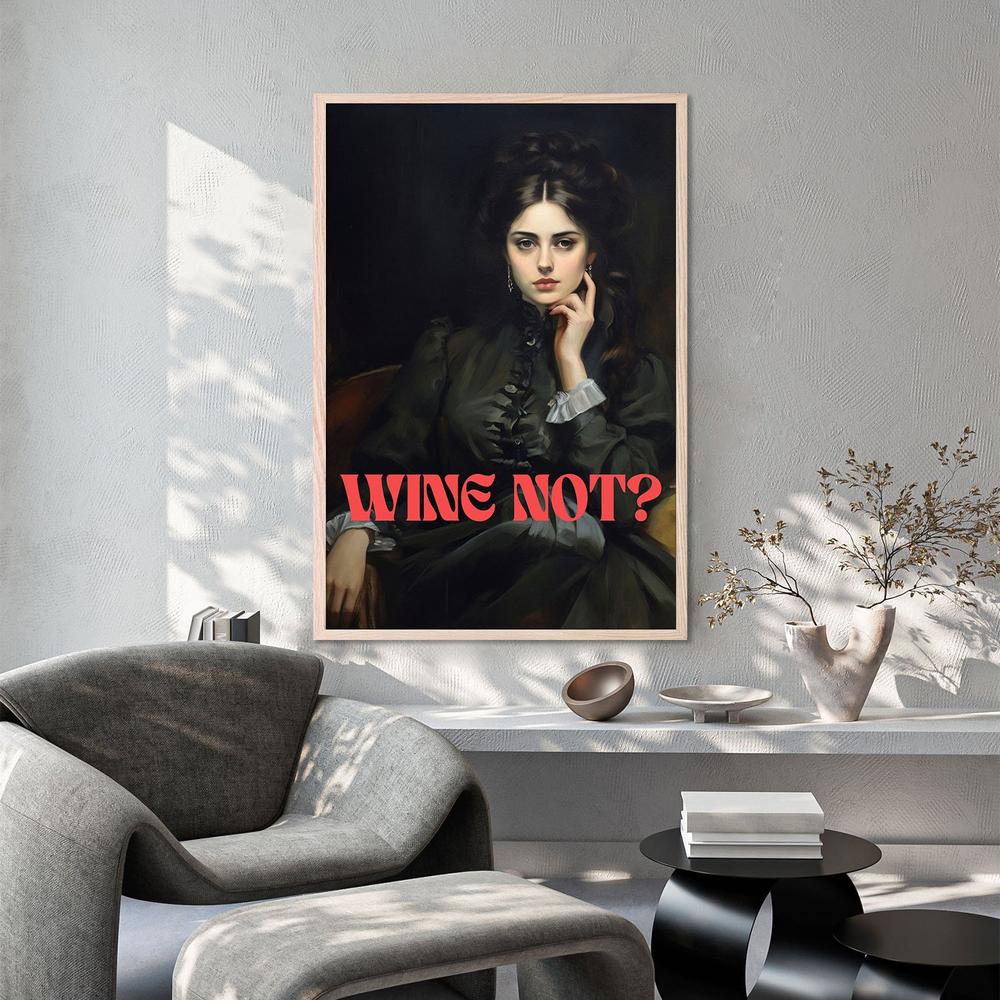 Classic Wine Not Lady-by-The Art Concept-wall-art-print-canvas-poster-framed-Gioia