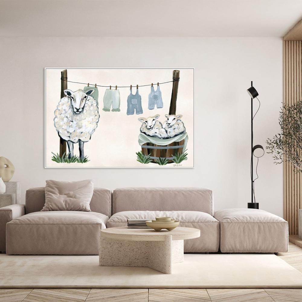 Clothesline Sheep-by-Yvette St. Amant-wall-art-print-canvas-poster-framed-Gioia