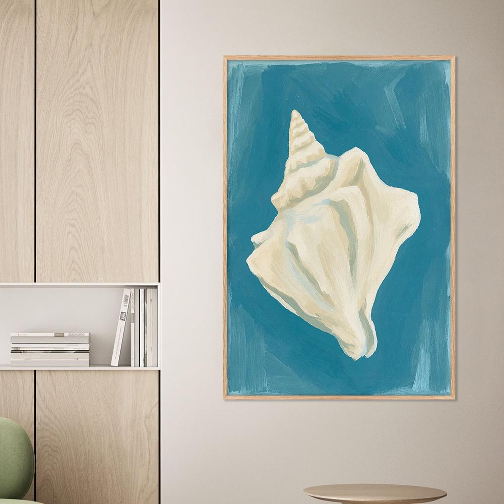 Coastal Scallop Shell-by-Lady Hana-wall-art-print-canvas-poster-framed-Gioia