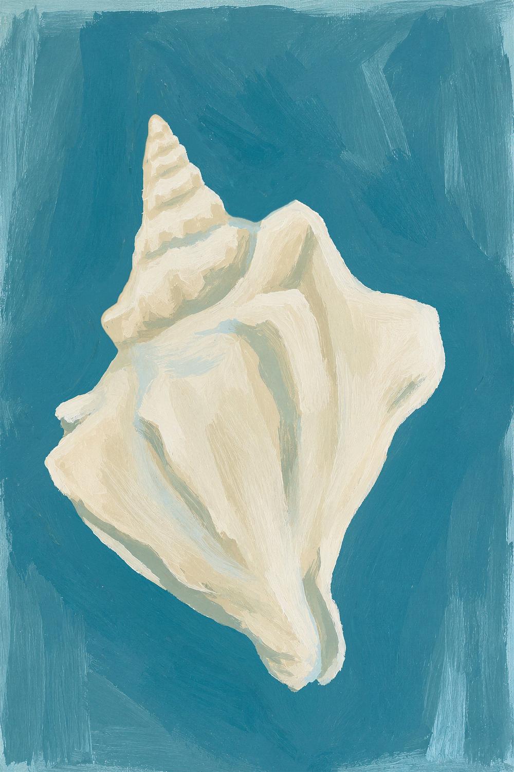 Coastal Scallop Shell-by-Lady Hana-wall-art-print-canvas-poster-framed-Gioia