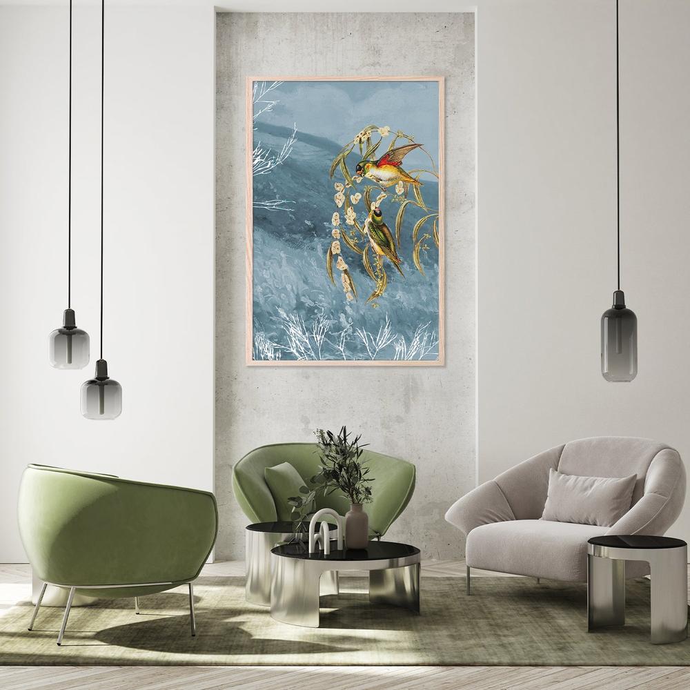 wall-art-print-canvas-poster-framed-Colorful Birds on Branches-8