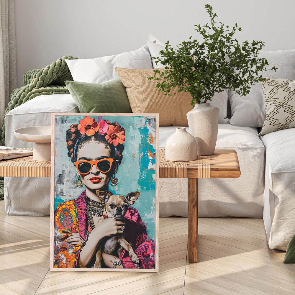 Colorful Portrait Chihuahua-by-SHANDU-wall-art-print-canvas-poster-framed-Gioia