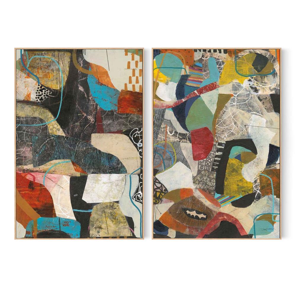 Commotion & Tilt, Set Of 2-by-Cheryl Warrick-wall-art-print-canvas-poster-framed-Gioia