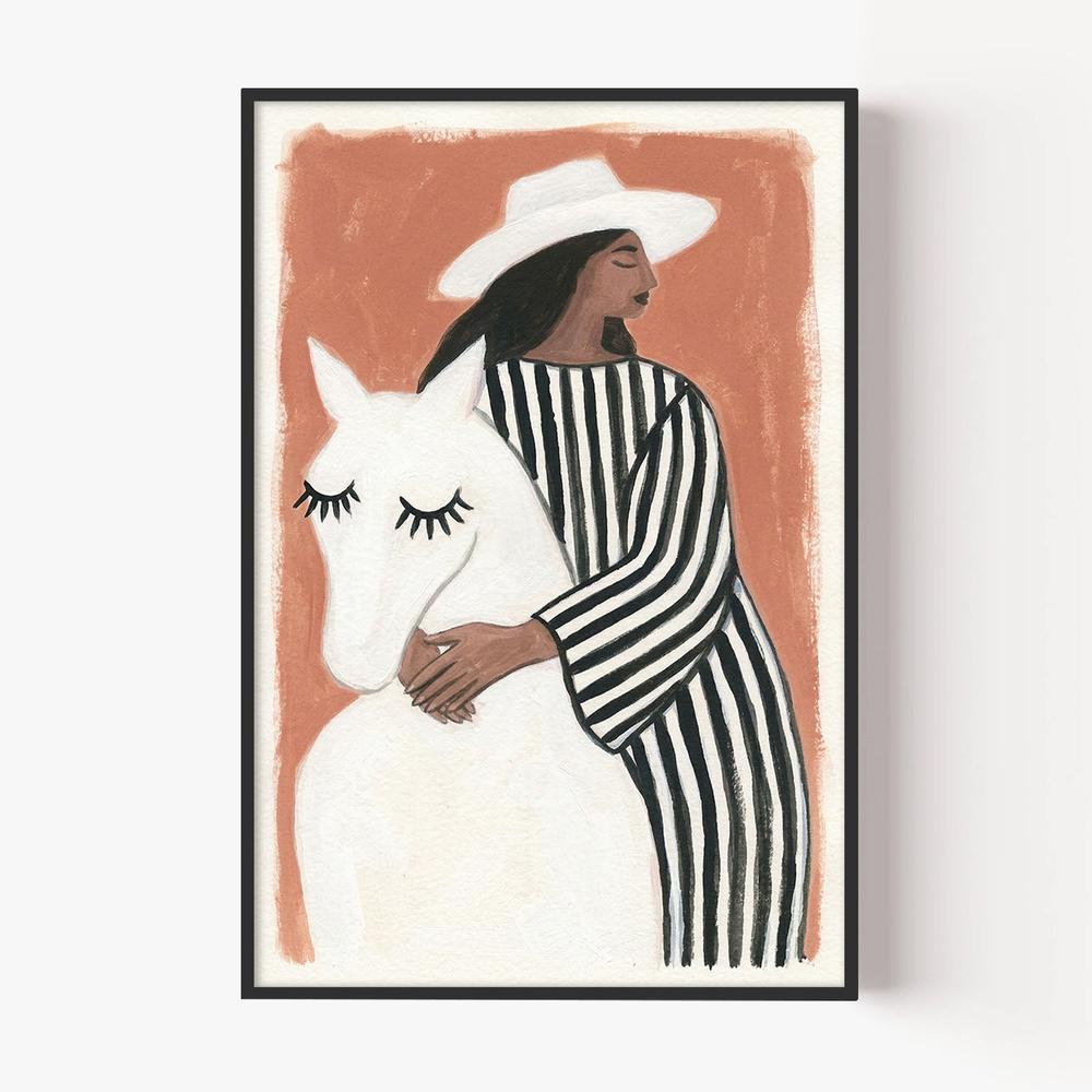 Cowgirl Companion-by-Lady Hana-wall-art-print-canvas-poster-framed-Gioia