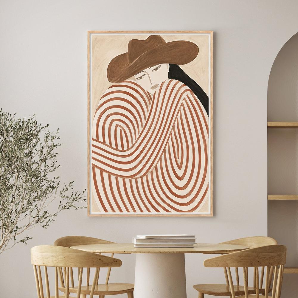 Cowgirl in Circles-by-Lady Hana-wall-art-print-canvas-poster-framed-Gioia