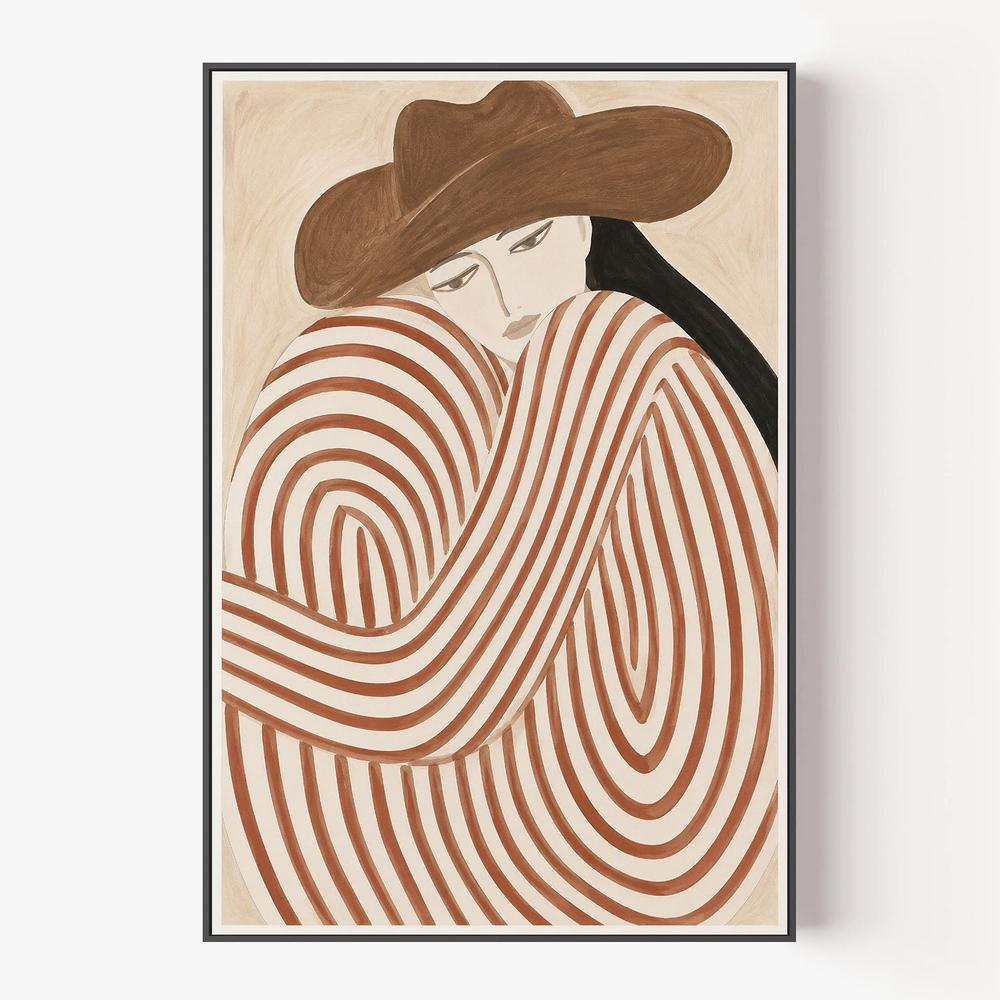 Cowgirl in Circles-by-Lady Hana-wall-art-print-canvas-poster-framed-Gioia