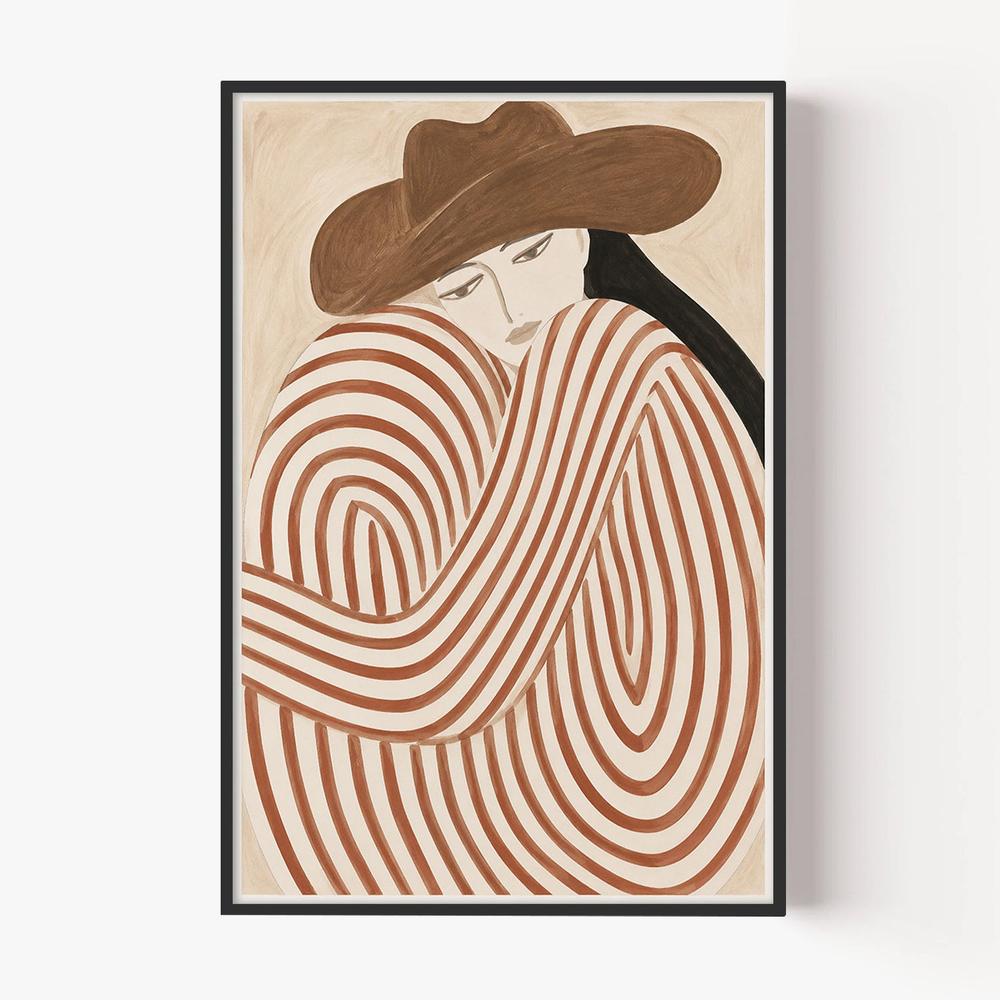 Cowgirl in Circles-by-Lady Hana-wall-art-print-canvas-poster-framed-Gioia