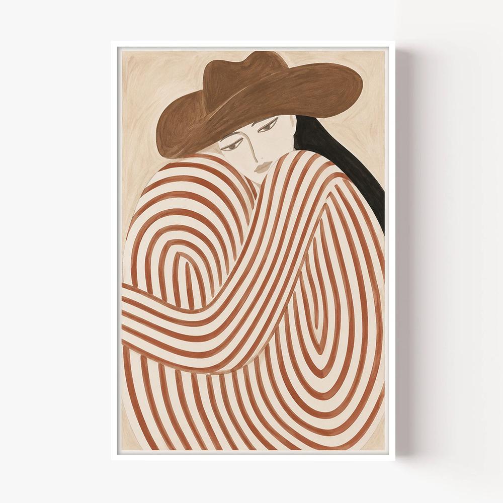 Cowgirl in Circles-by-Lady Hana-wall-art-print-canvas-poster-framed-Gioia