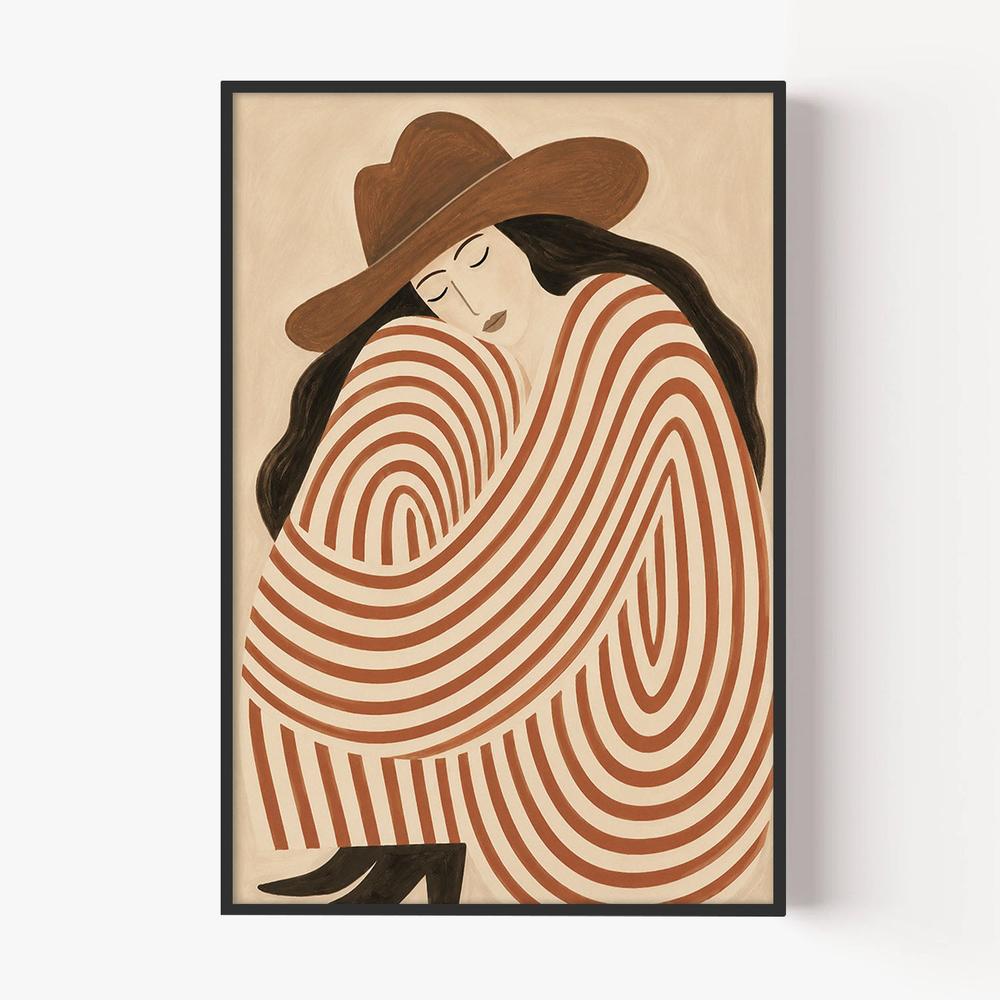 Cowgirl Spiral-by-Lady Hana-wall-art-print-canvas-poster-framed-Gioia