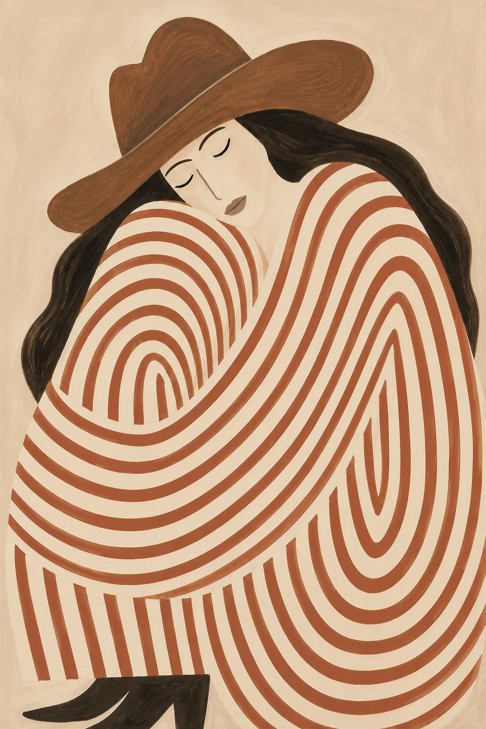 Cowgirl Spiral-by-Lady Hana-wall-art-print-canvas-poster-framed-Gioia