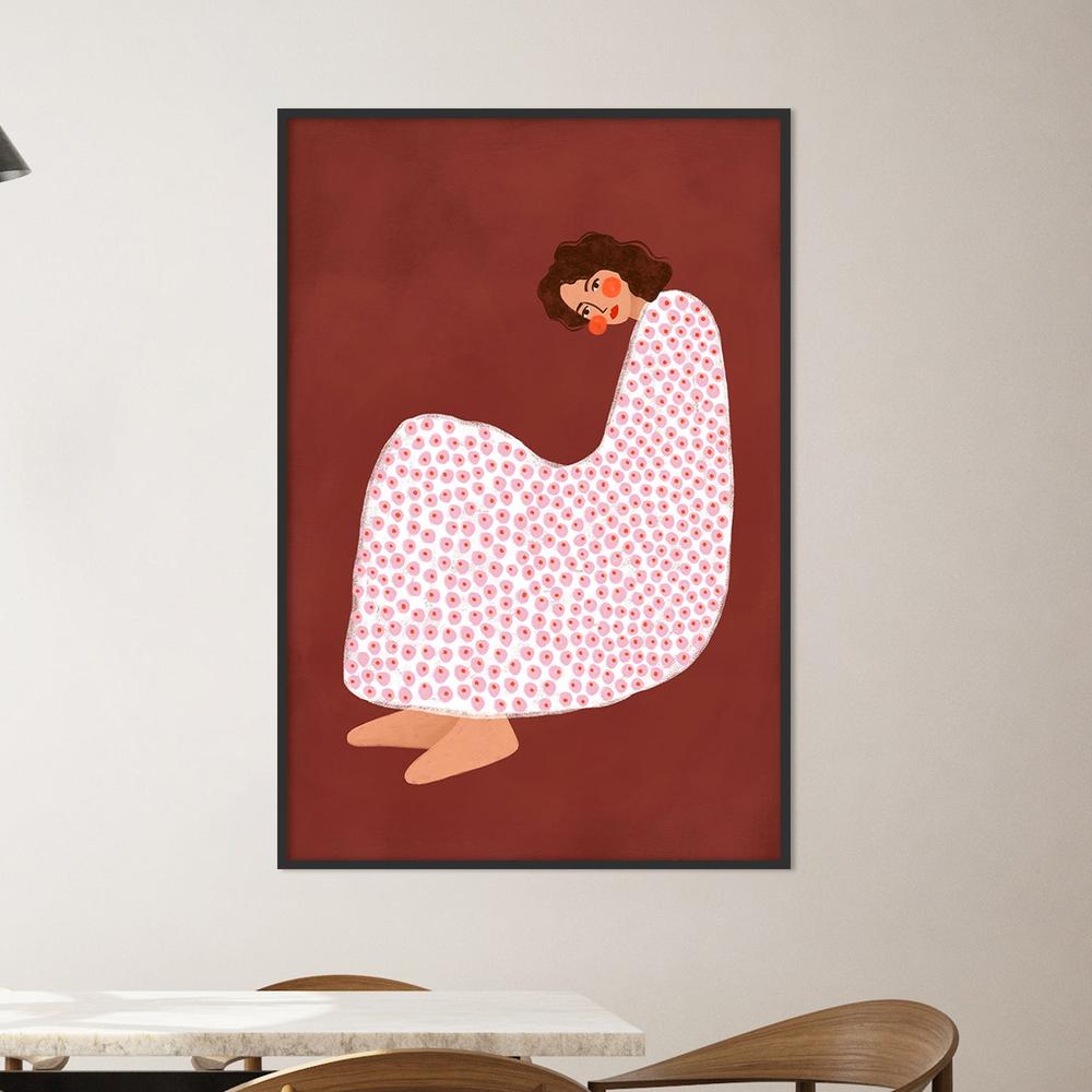 Cozy Dotted Woman-by-Bea Muller-wall-art-print-canvas-poster-framed-Gioia