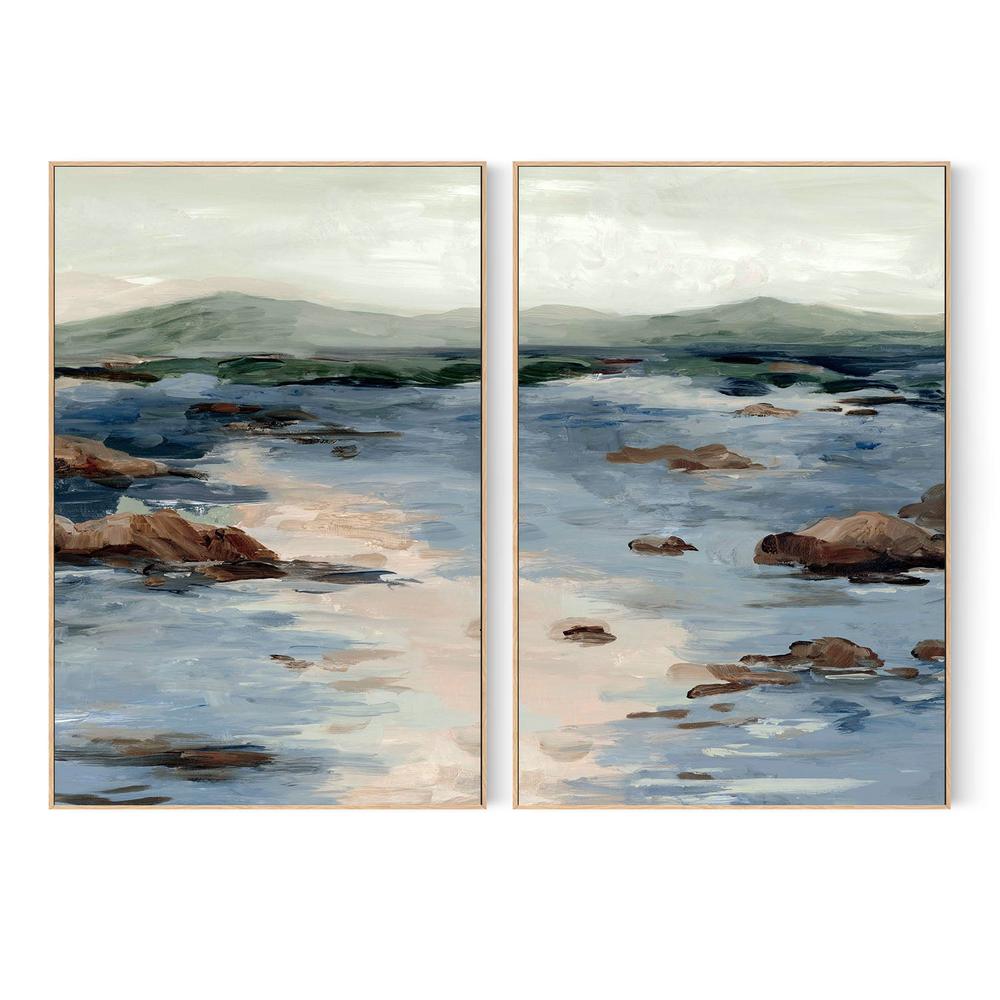 Crashing Tides, Style A & B, Set Of 2-by-Jacob Q-wall-art-print-canvas-poster-framed-Gioia