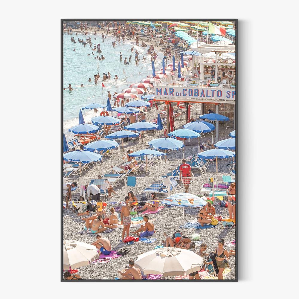 Crowded Summer Beach-by-Henrike Schenk-wall-art-print-canvas-poster-framed-Gioia