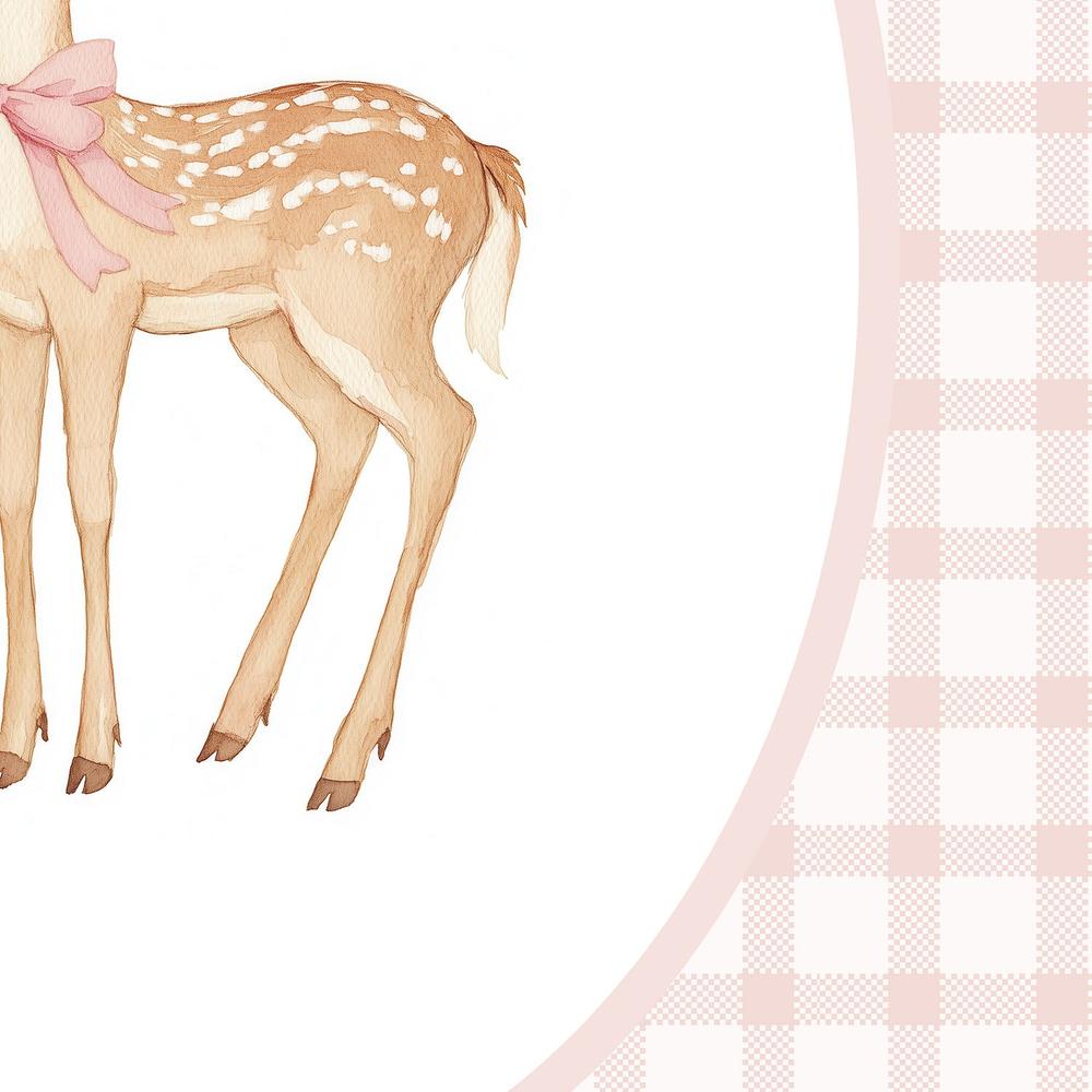 Cute Fawn Pink Bow-by-Melloi Art Prints-wall-art-print-canvas-poster-framed-Gioia