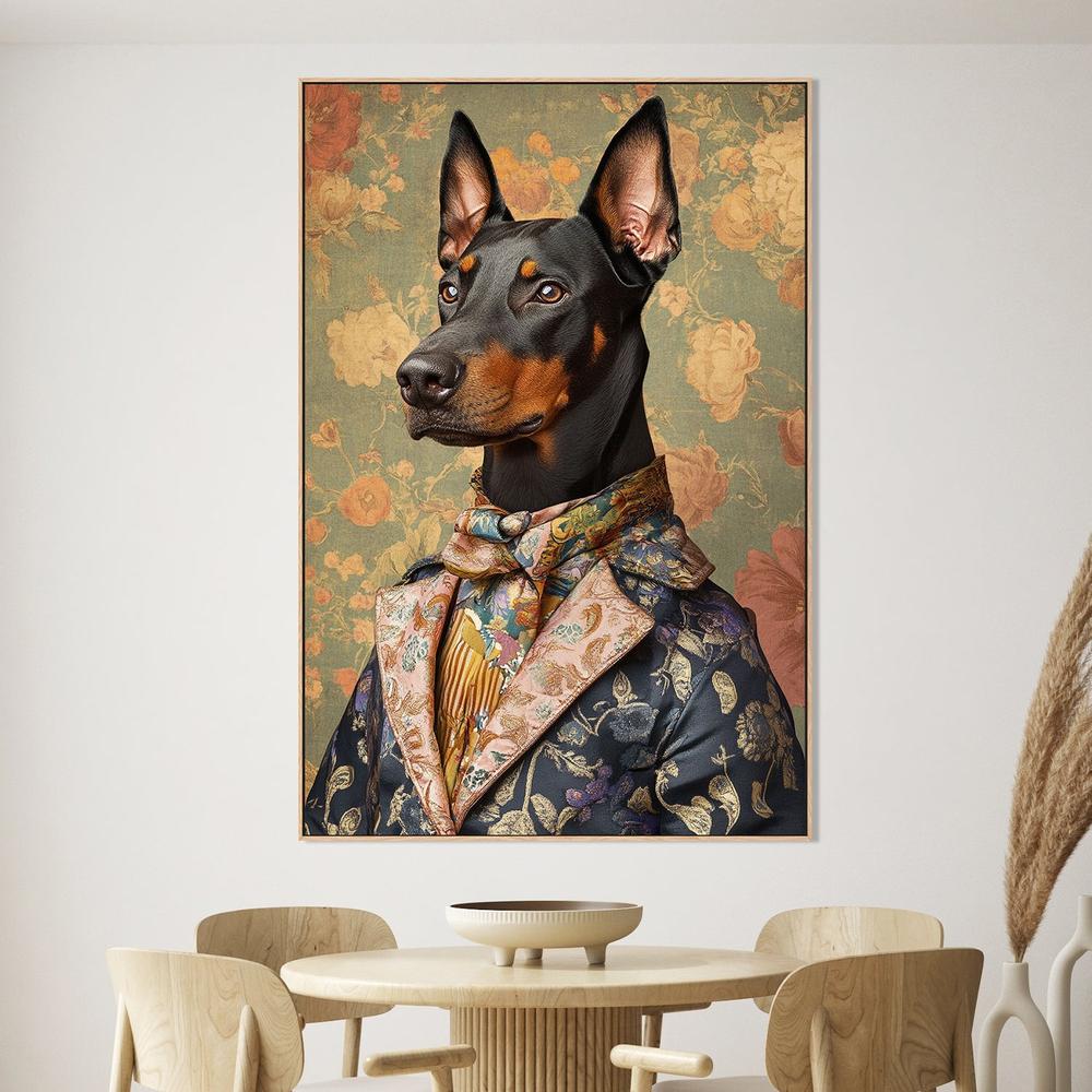 Dapper Doberman Gentleman-by-SHANDU-wall-art-print-canvas-poster-framed-Gioia