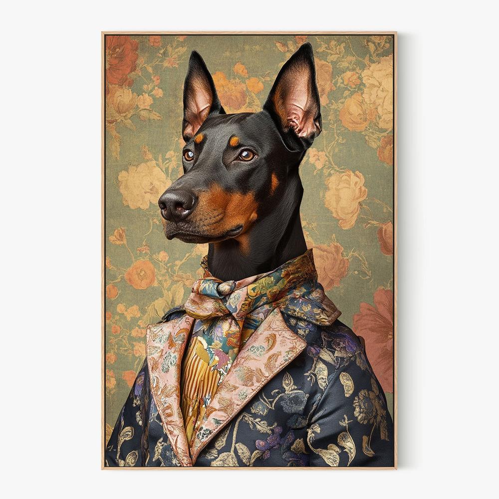 Dapper Doberman Gentleman-by-SHANDU-wall-art-print-canvas-poster-framed-Gioia