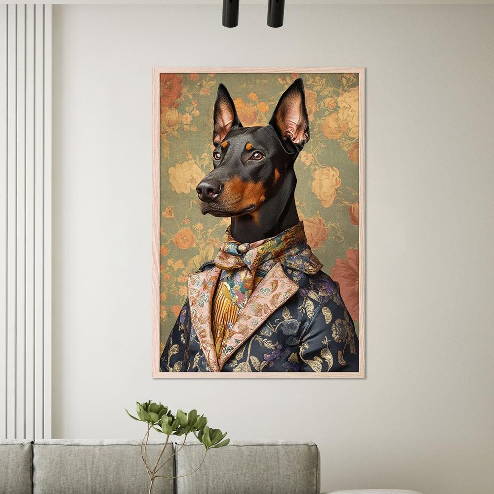 Dapper Doberman Gentleman-by-SHANDU-wall-art-print-canvas-poster-framed-Gioia