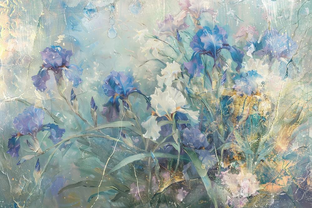 Dreamy Blue Irises-by-Rafal Kulik-wall-art-print-canvas-poster-framed-Gioia