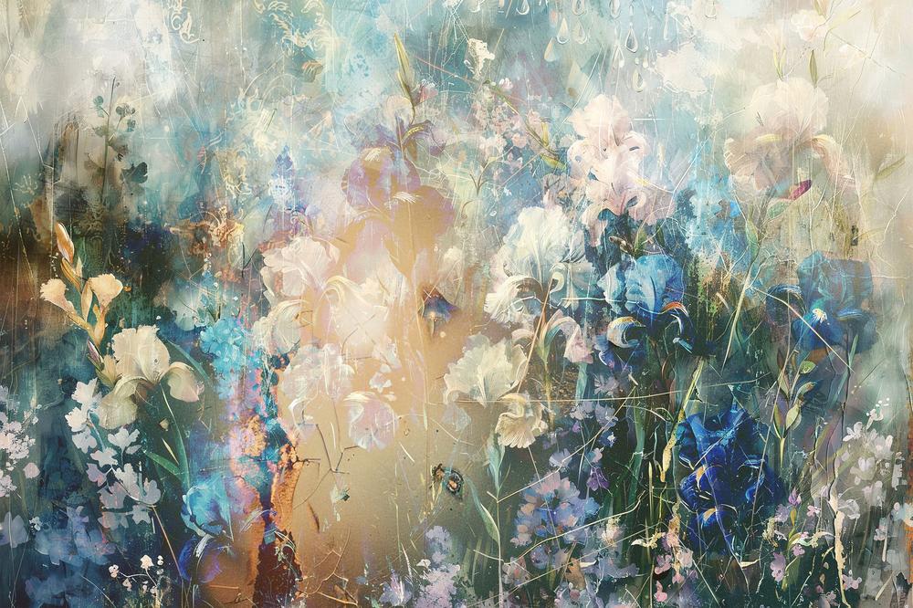 Dreamy Iris Garden-by-Rafal Kulik-wall-art-print-canvas-poster-framed-Gioia