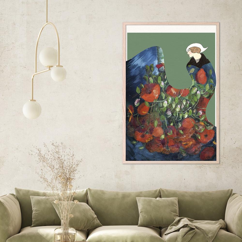 Elegant Floral Woman-by-Wild Violets-wall-art-print-canvas-poster-framed-Gioia