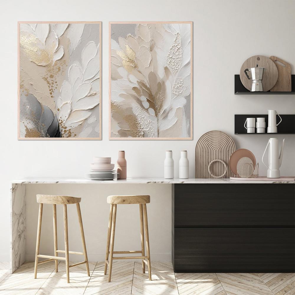 Feather Petal, Style A & B, Set Of 2-by-Bella Eve-wall-art-print-canvas-poster-framed-Gioia