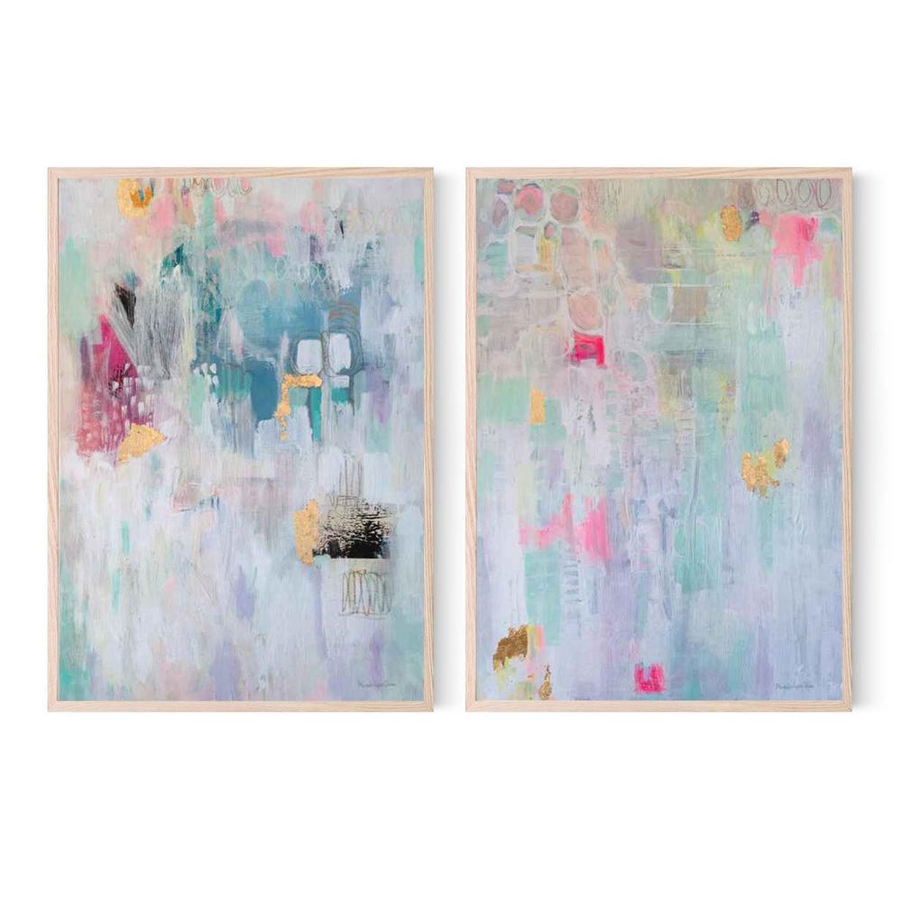 Feels Like Home & Summer House, Set Of 2-by-Mercedes Lopez Charro-wall-art-print-canvas-poster-framed-Gioia