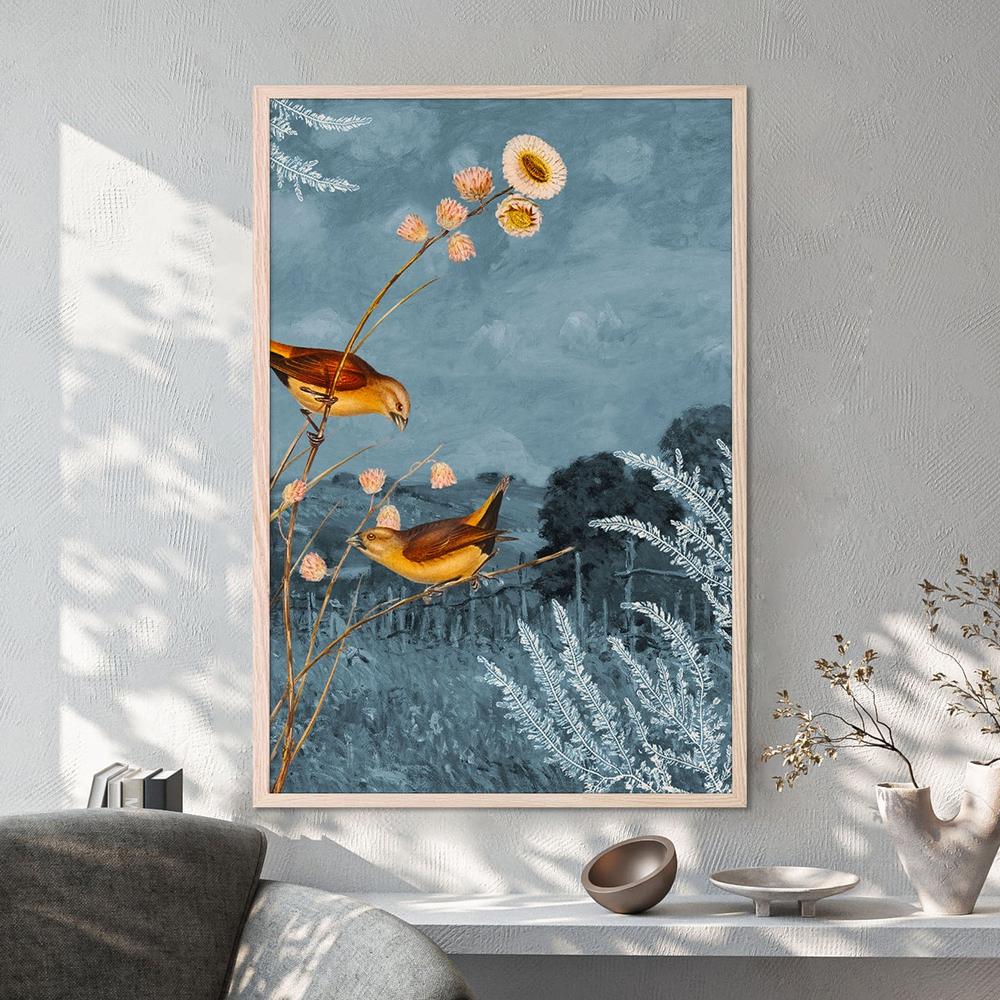 wall-art-print-canvas-poster-framed-Field Birds Blue Sky-7