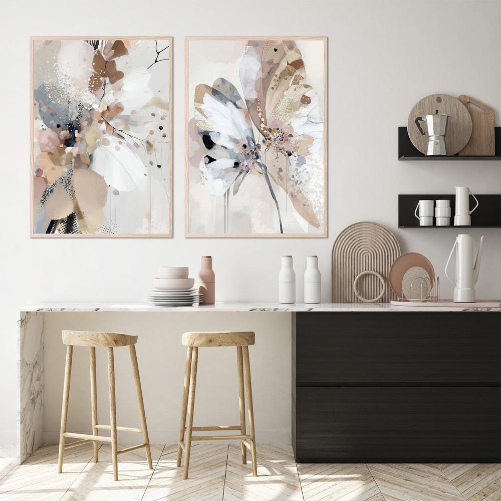 Floral Confetti , Trio, Style A & B, Set Of 2-by-Bella Eve-wall-art-print-canvas-poster-framed-Gioia