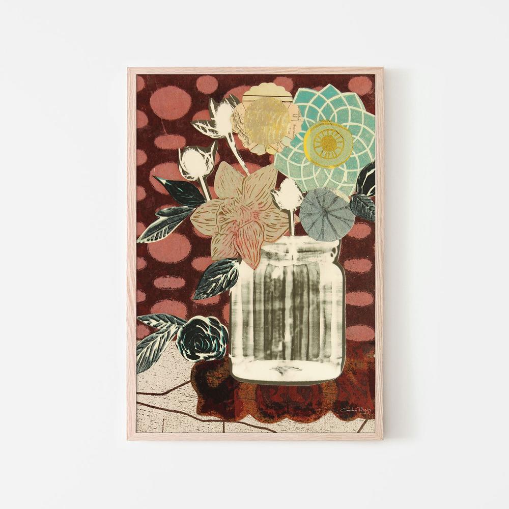 Floral Fling, Style A, Cream-by-Candra Boggs-wall-art-print-canvas-poster-framed-Gioia