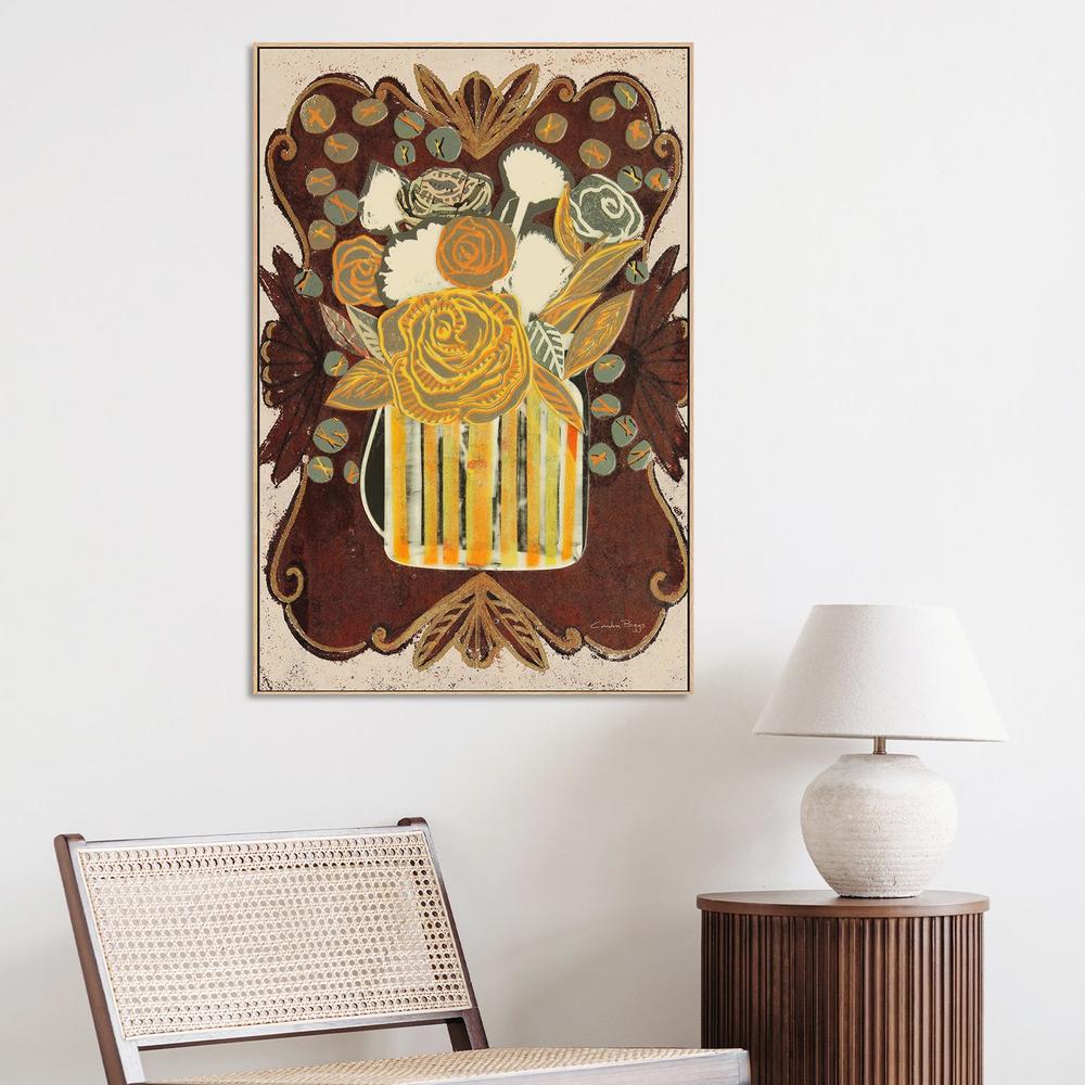 Floral Fling, Style B, Cream-by-Candra Boggs-wall-art-print-canvas-poster-framed-Gioia