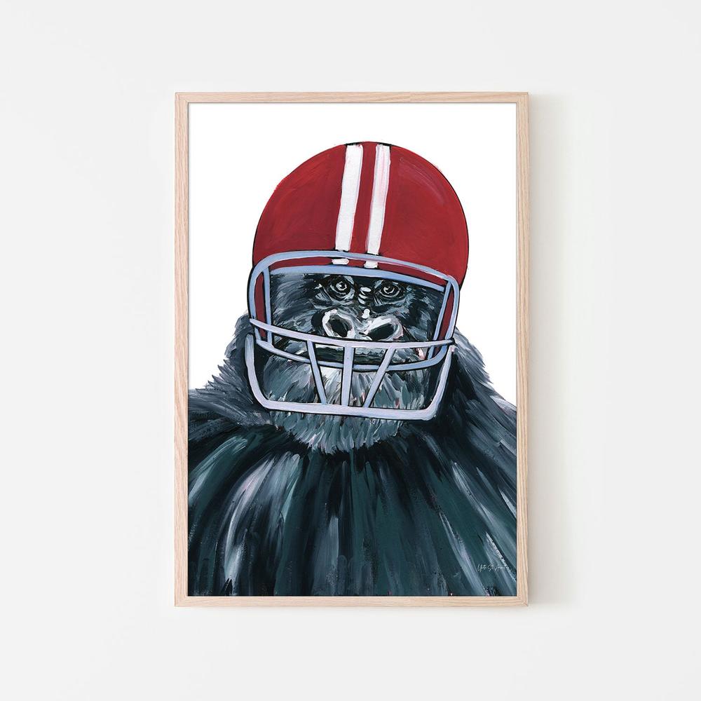 Football Gorilla-by-Yvette St. Amant-wall-art-print-canvas-poster-framed-Gioia