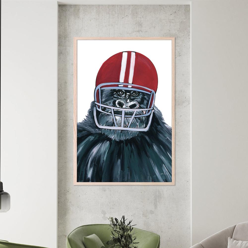 Football Gorilla-by-Yvette St. Amant-wall-art-print-canvas-poster-framed-Gioia