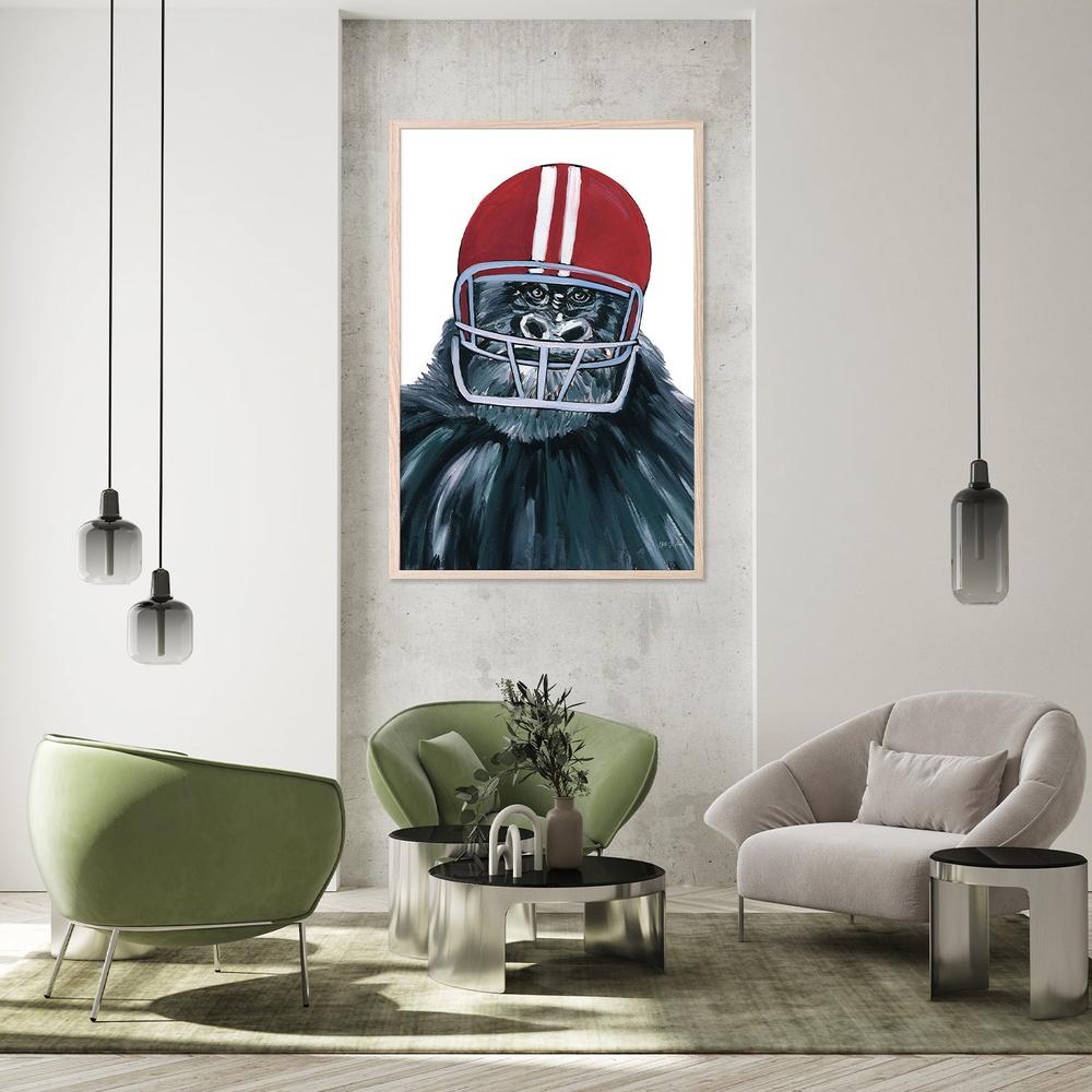 Football Gorilla-by-Yvette St. Amant-wall-art-print-canvas-poster-framed-Gioia
