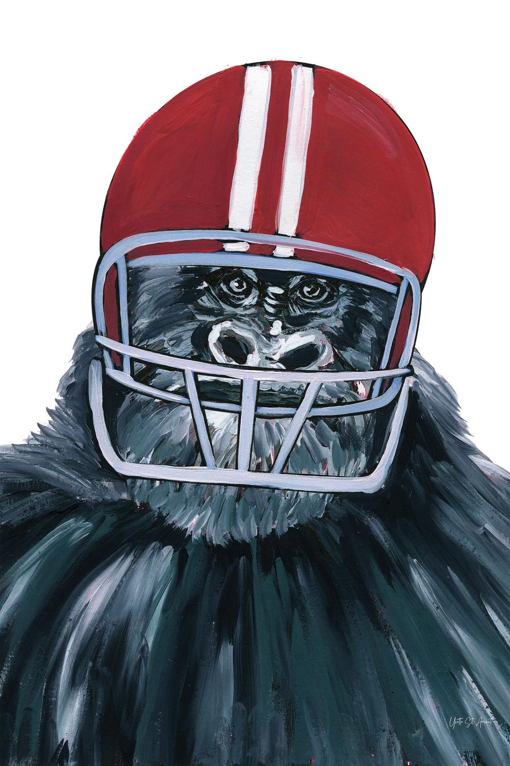 Football Gorilla-by-Yvette St. Amant-wall-art-print-canvas-poster-framed-Gioia